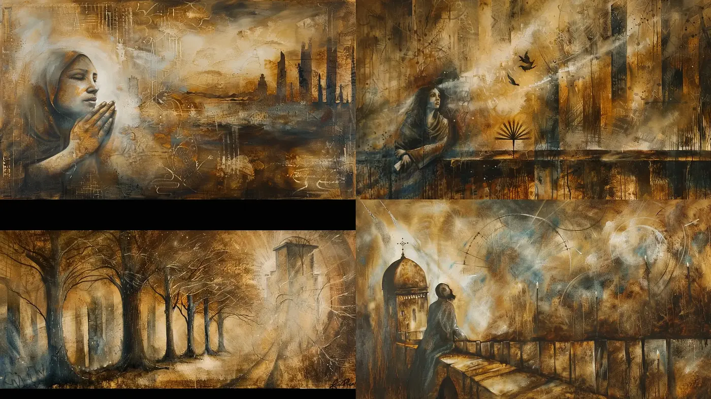 Dusky Amber Visions: A Fusion of Surrealism and Melancholy - Midjourney sref style