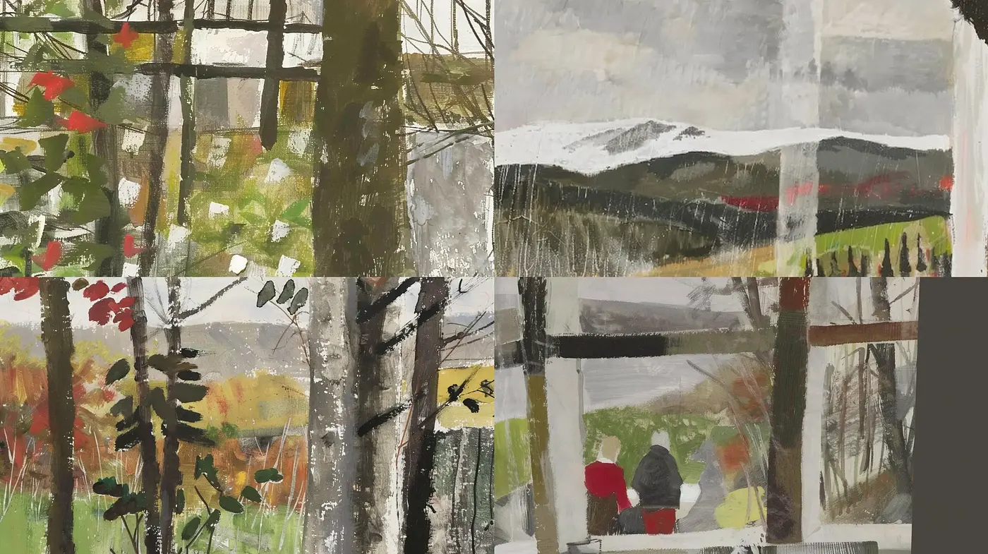 Abstracted Natural Impressions in Soft, Harmonious Tones - Midjourney sref style