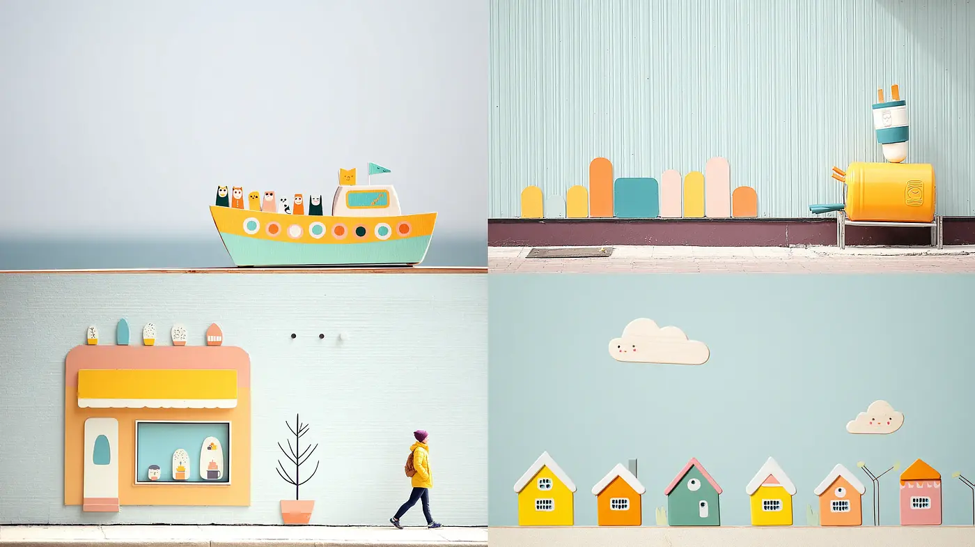 Playful and Whimsical Aesthetic with Soft Pastel Colors - Midjourney sref style