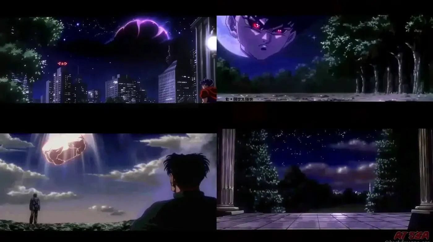 Dynamic, atmospheric scenes with a blend of surreal urban landscapes and emotional character moments - Midjourney sref style