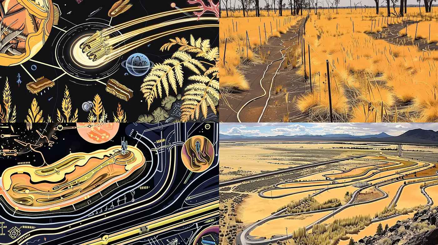 Synthetic Wonderscape: A Homage to Vintage Scientific Illustration and Retrofuturism - Midjourney sref style