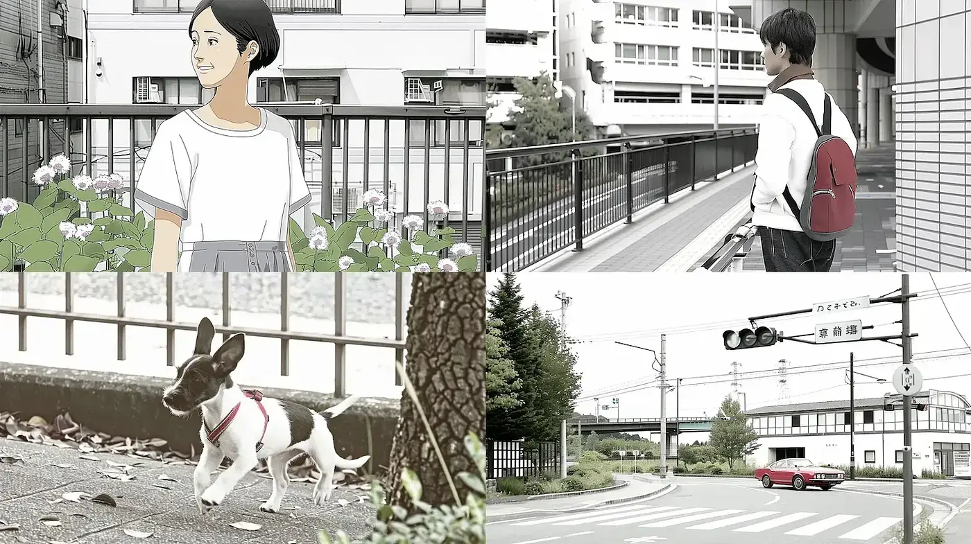 Contemporary Minimalist Anime Aesthetic with Urban Influences - Midjourney sref style