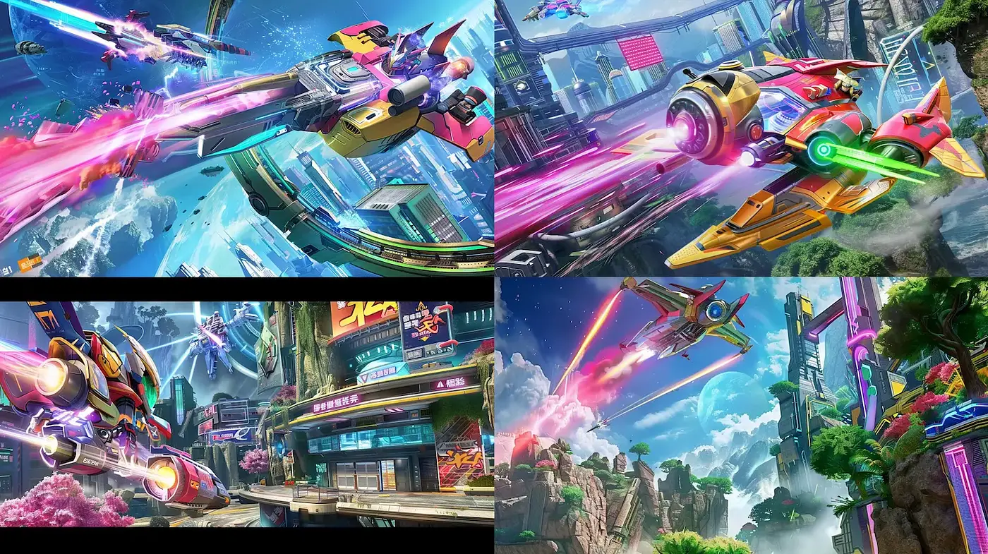 Vibrant Futuristic Aesthetic with a Blend of Dynamic Energy - Midjourney sref style
