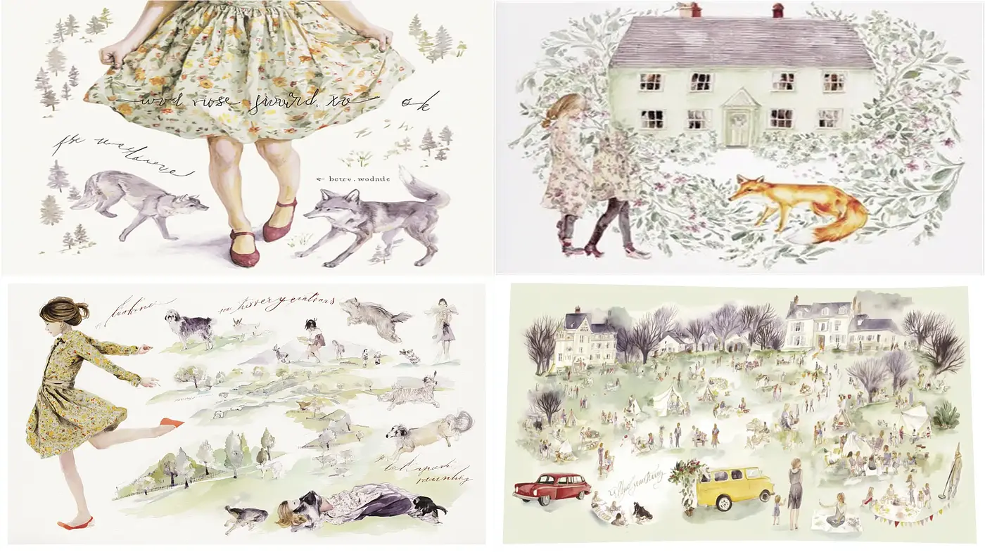 Whimsical Illustrations with a Touch of Nostalgia and Nature - Midjourney sref style