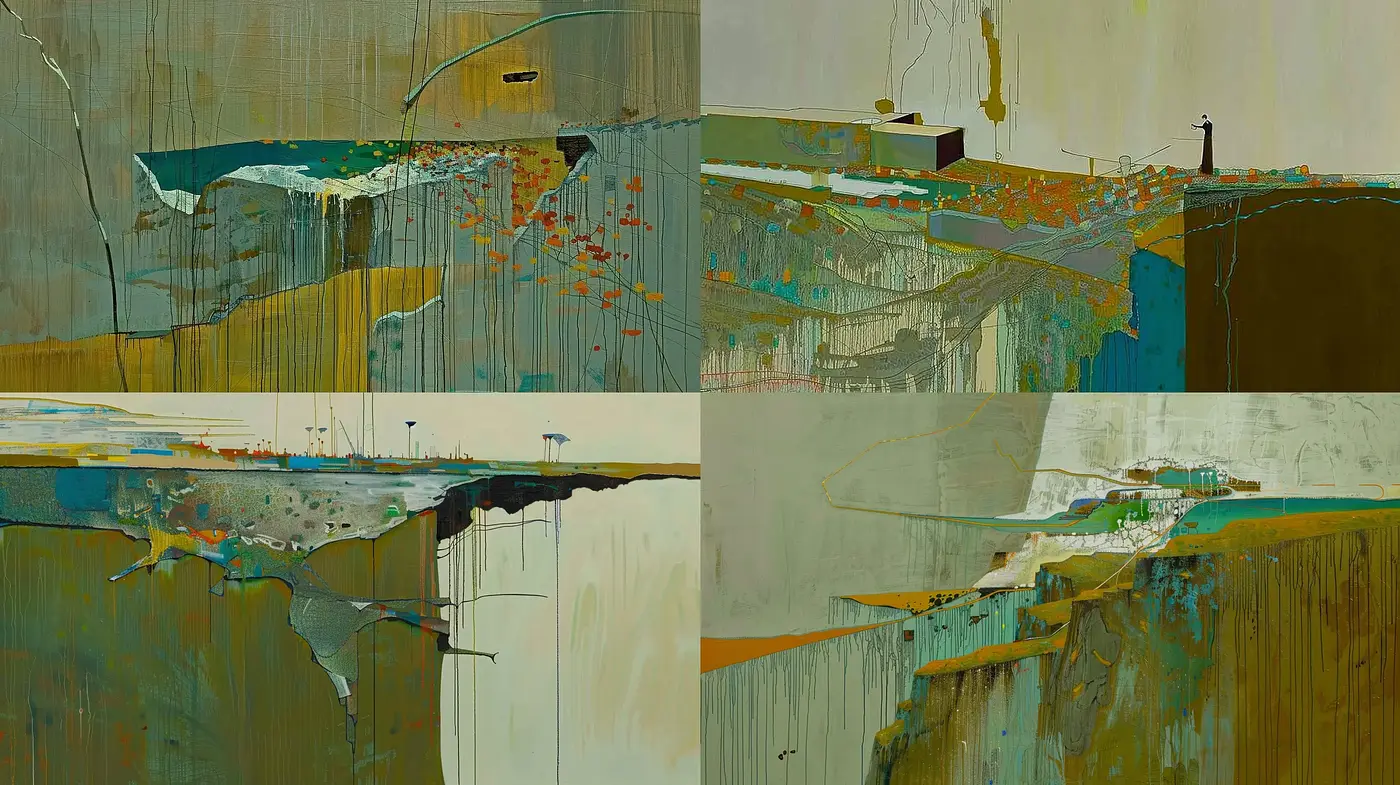 Abstract Textural Harmony in Earthy Tones - Midjourney sref style