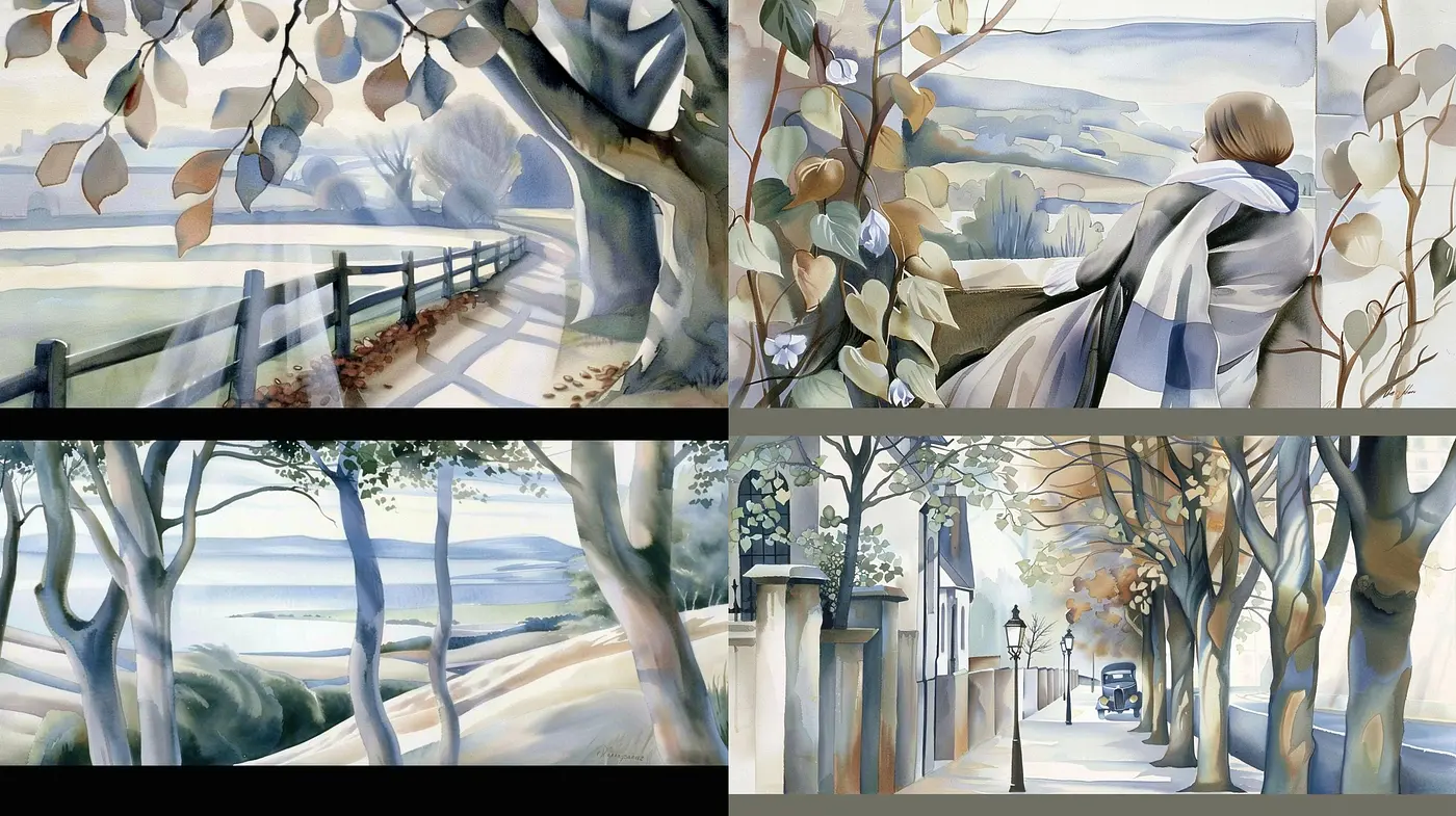 Serenity in Sepia: A Consistent Melding of Tonal Harmony and Soft Textured Realism - Midjourney sref style