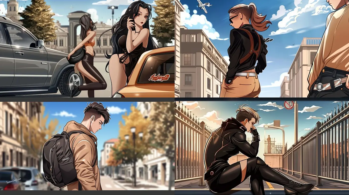 Urban Elegance with a Modern Graphic Novel Aesthetic - Midjourney sref style