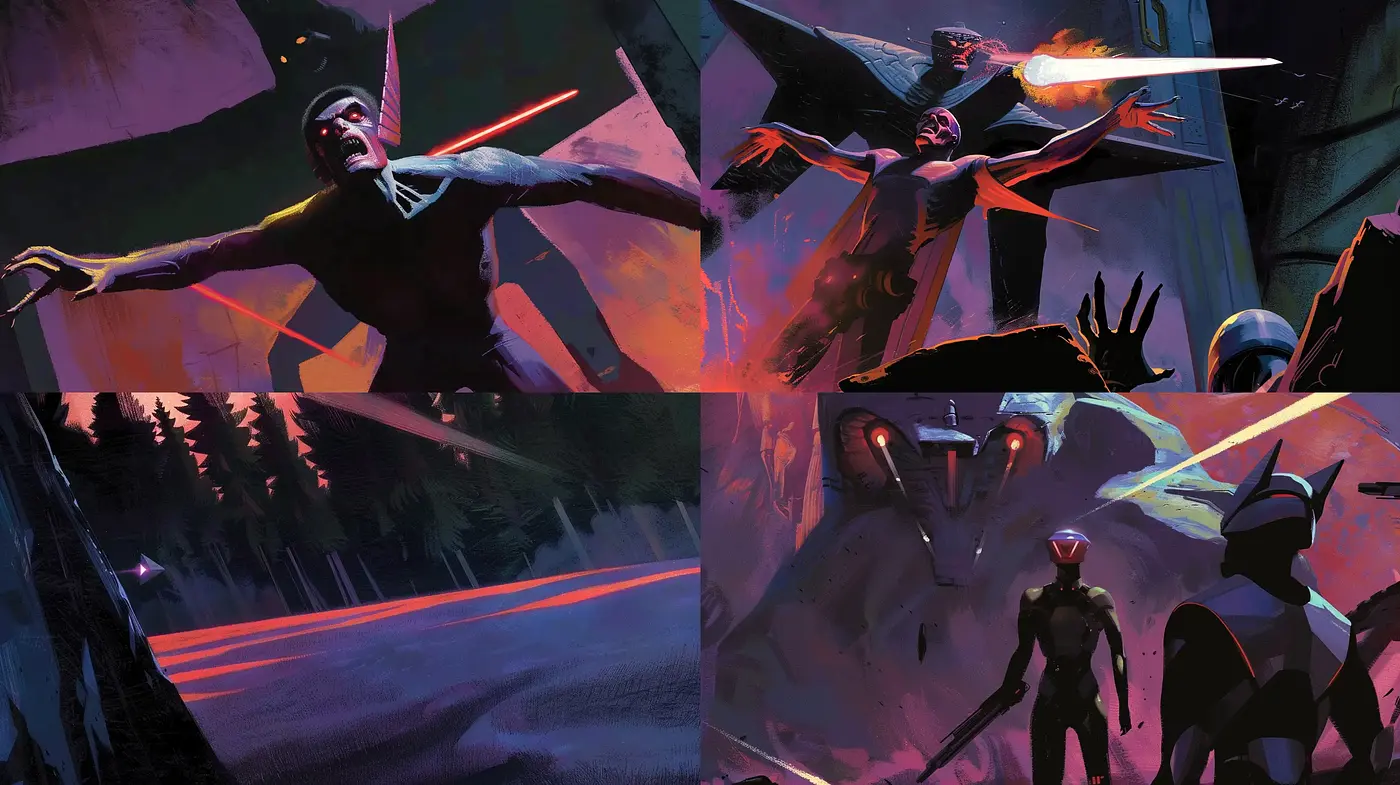 Dynamic Expressionism with a Cinematic Twilight Palette - Midjourney sref style