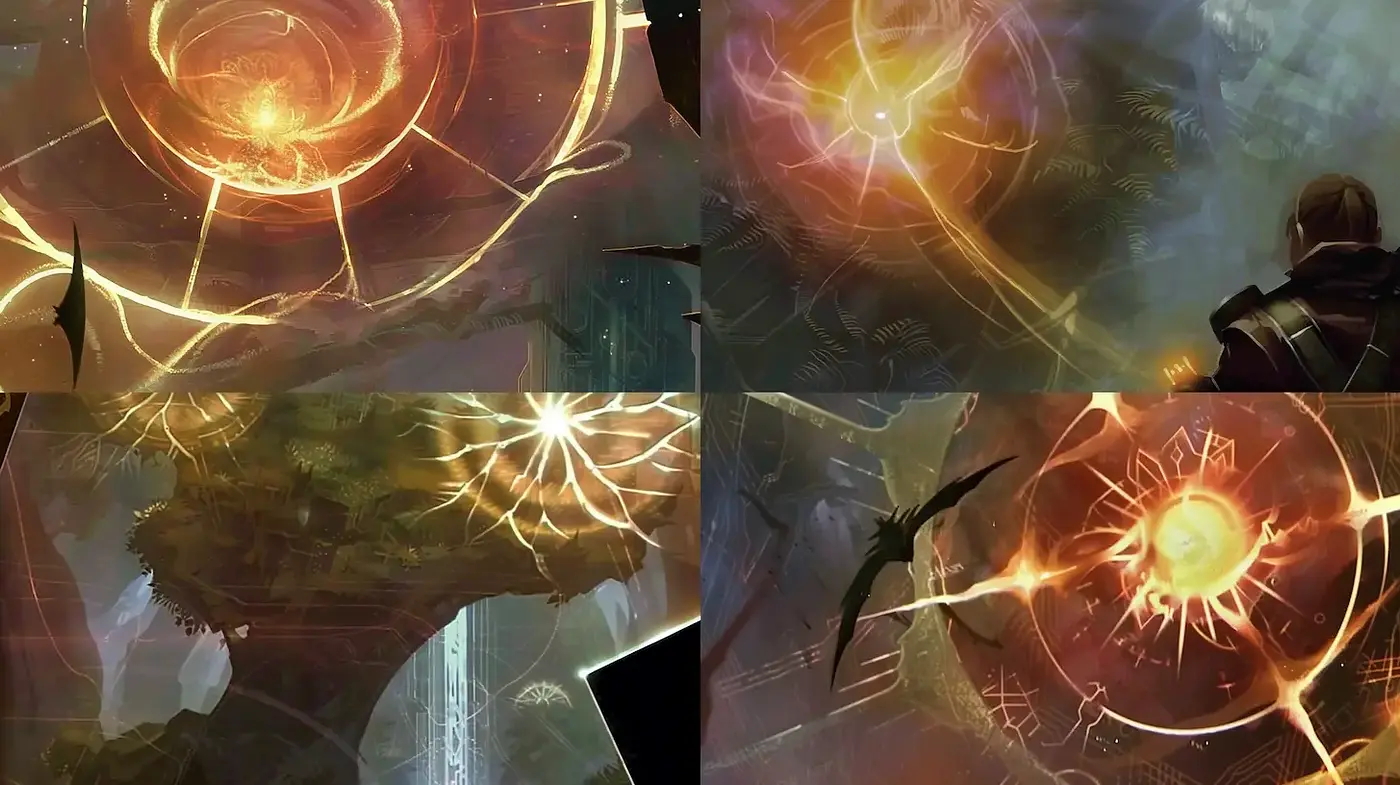 Futuristic Landscape with Mystical Energies and Dramatic Lighting - Midjourney sref style
