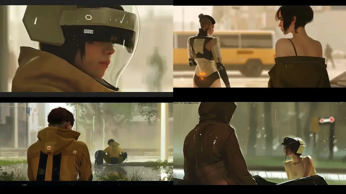 Futuristic Cinematic Haze: A consistent narrative through muted ambiance - Midjourney sref style