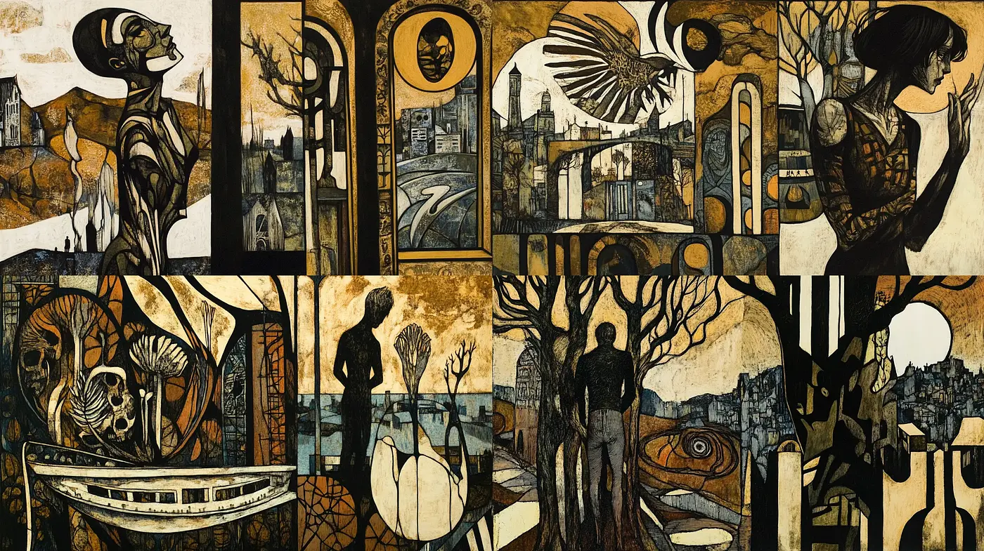 Ethereal Art Nouveau Fusion with Surrealist Undertones - Midjourney sref style