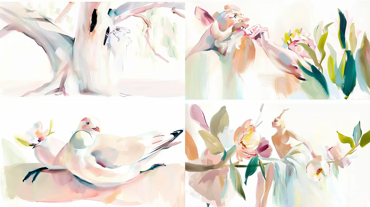 Serene Pastel Impressions of Nature's Tranquility - Midjourney sref style