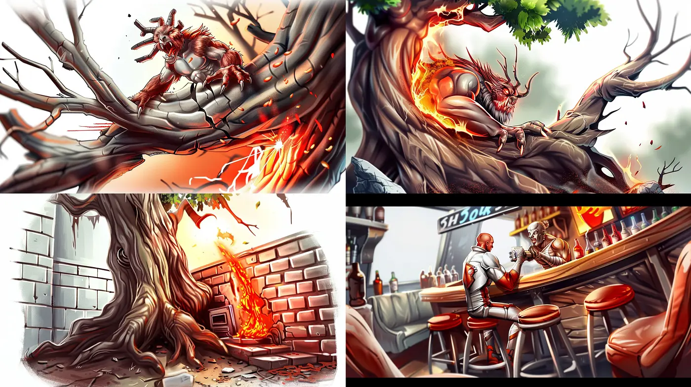 Fiery Embers in Dynamic Fantasy Illustration - Midjourney sref style