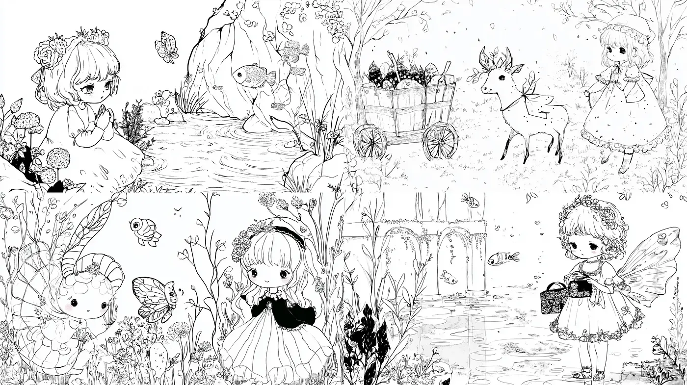 Enchanted Storybook Ink Sketches - Midjourney sref style