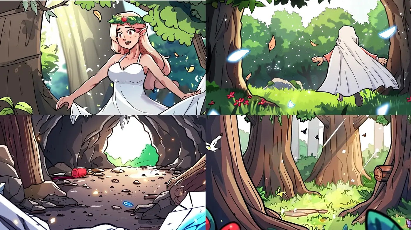 Enchanted Forest Whimsy: A Tale of Vivid Nature in Storybook Illustration - Midjourney sref style