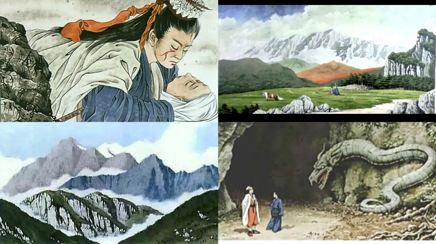 East Asian Ink Wash Echoes with Ethereal Mountainous Landscapes - Midjourney sref style