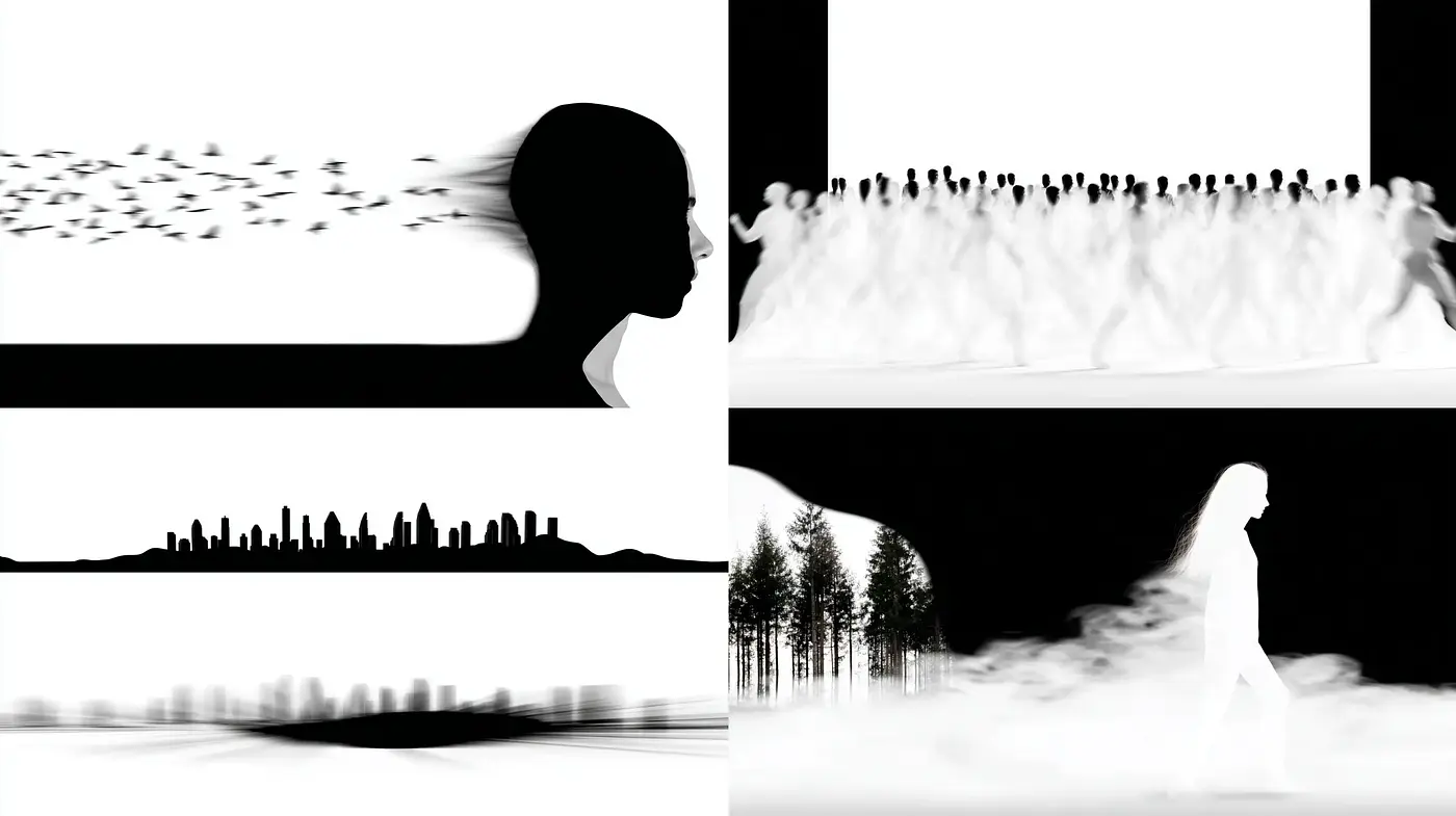 Monochrome Ethereal Aesthetics with a Surreal Touch - Midjourney sref style