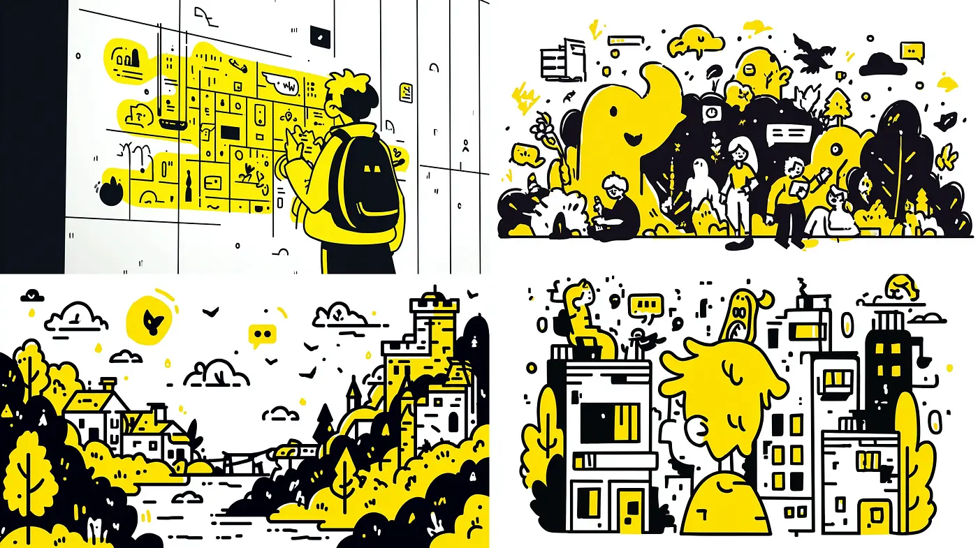 Playful Whimsical Aesthetic with Strong Graphic Elements - Midjourney sref style