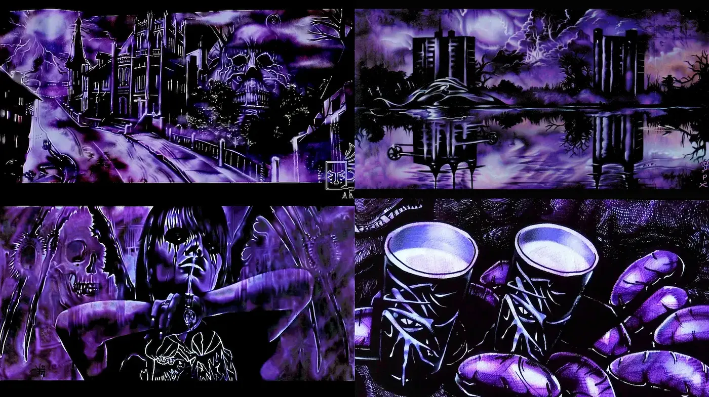 Gothic Noir with Vivid Urban Elements - Midjourney sref style