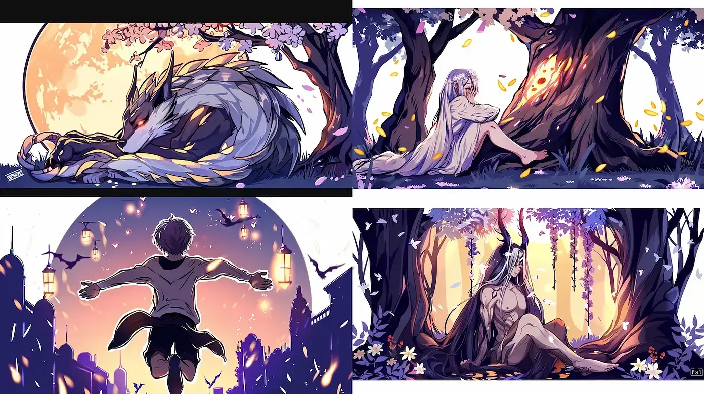 Whimsical and Dreamy Fantasy Style with Nature Elements - Midjourney sref style