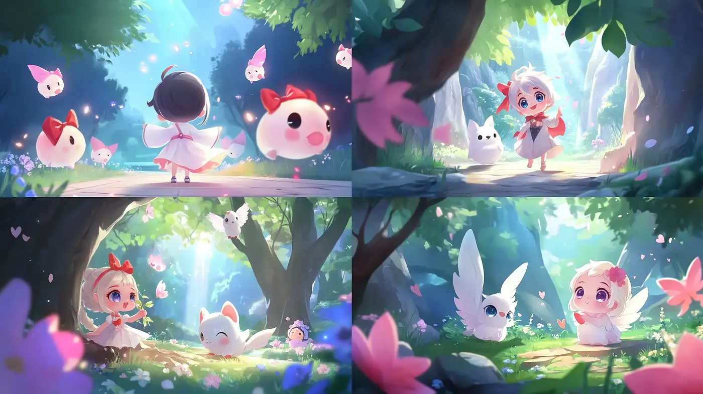 Enchanted Forest Whimsy: A Consistent Pastel Haven of Anime-Inspired Serenity - Midjourney sref style