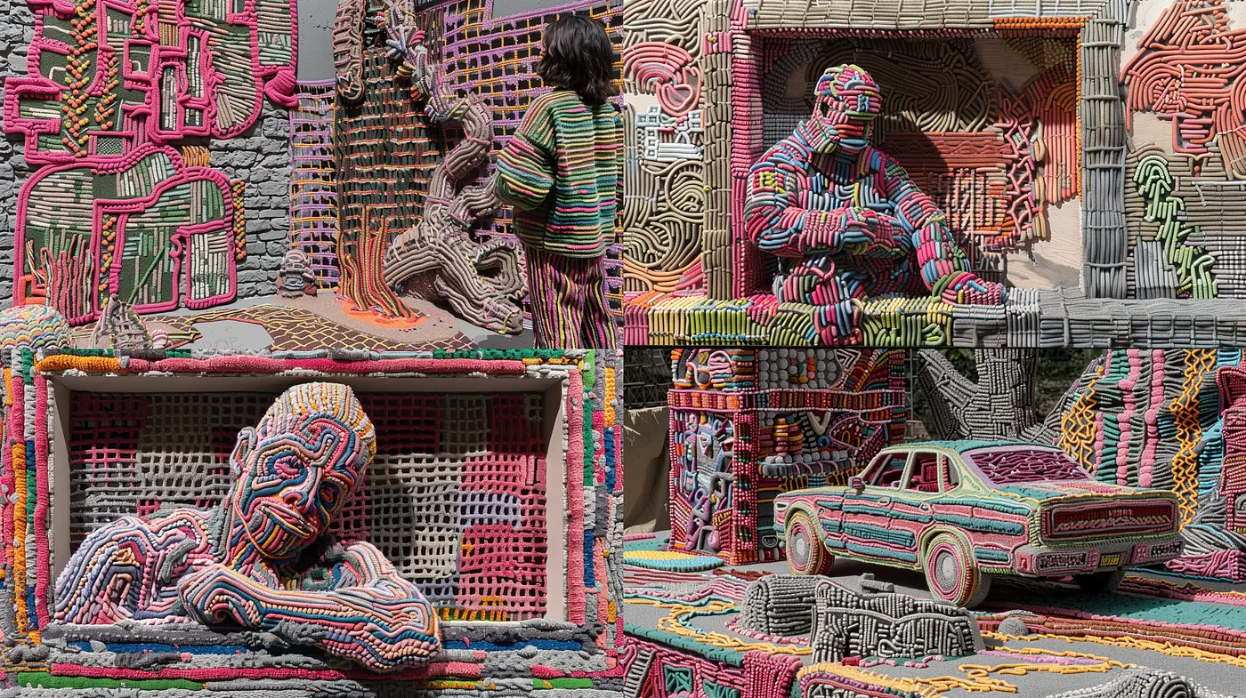 Kaleidoscopic Urban Groove: A Mixture of Abstract Street Art - Midjourney sref style