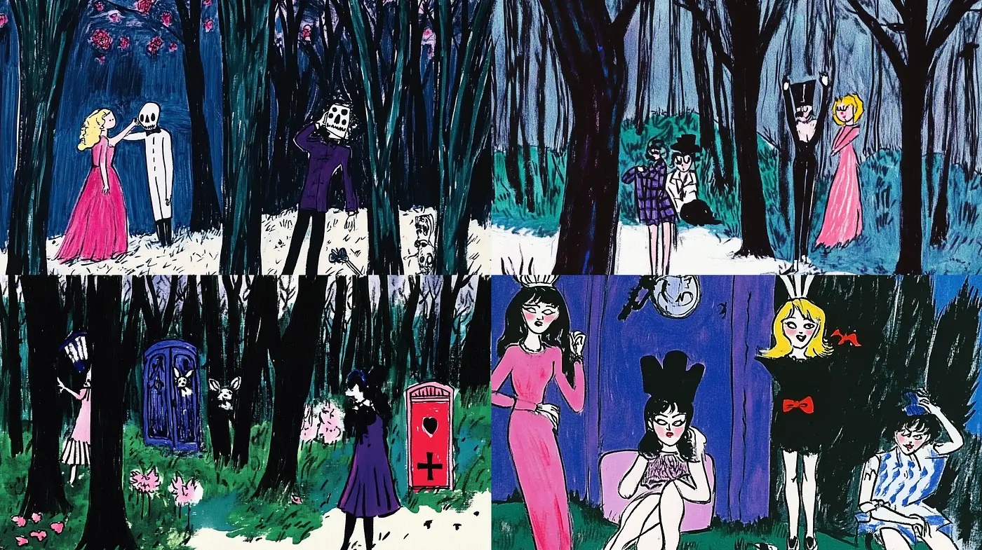 Expressionist Fairy Tale Fusion with Cartoon Inspirations - Midjourney sref style