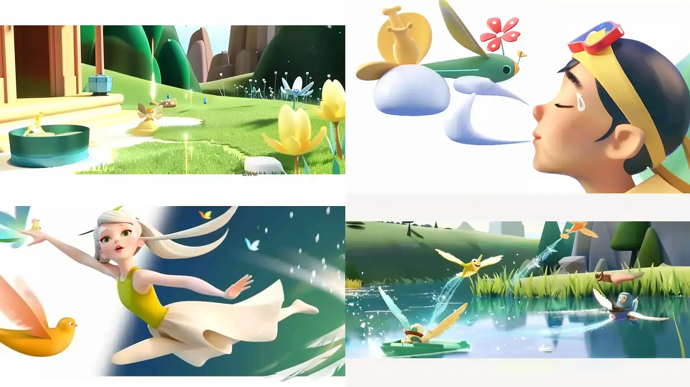 Whimsical Serenity in Contemporary Animated Style - Midjourney sref style