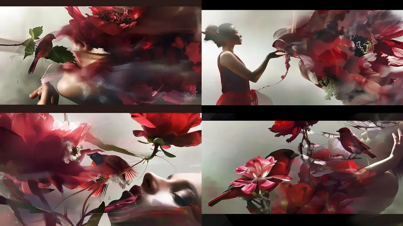 Ethereal floral compositions with a surreal dreamlike essence - Midjourney sref style