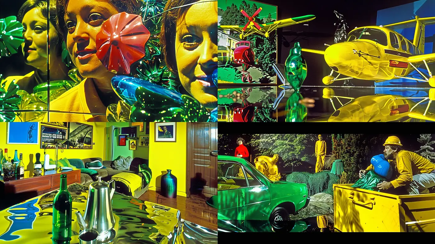 Vibrant Retrofuturistic Fusion with Surreal Overtones - Midjourney sref style