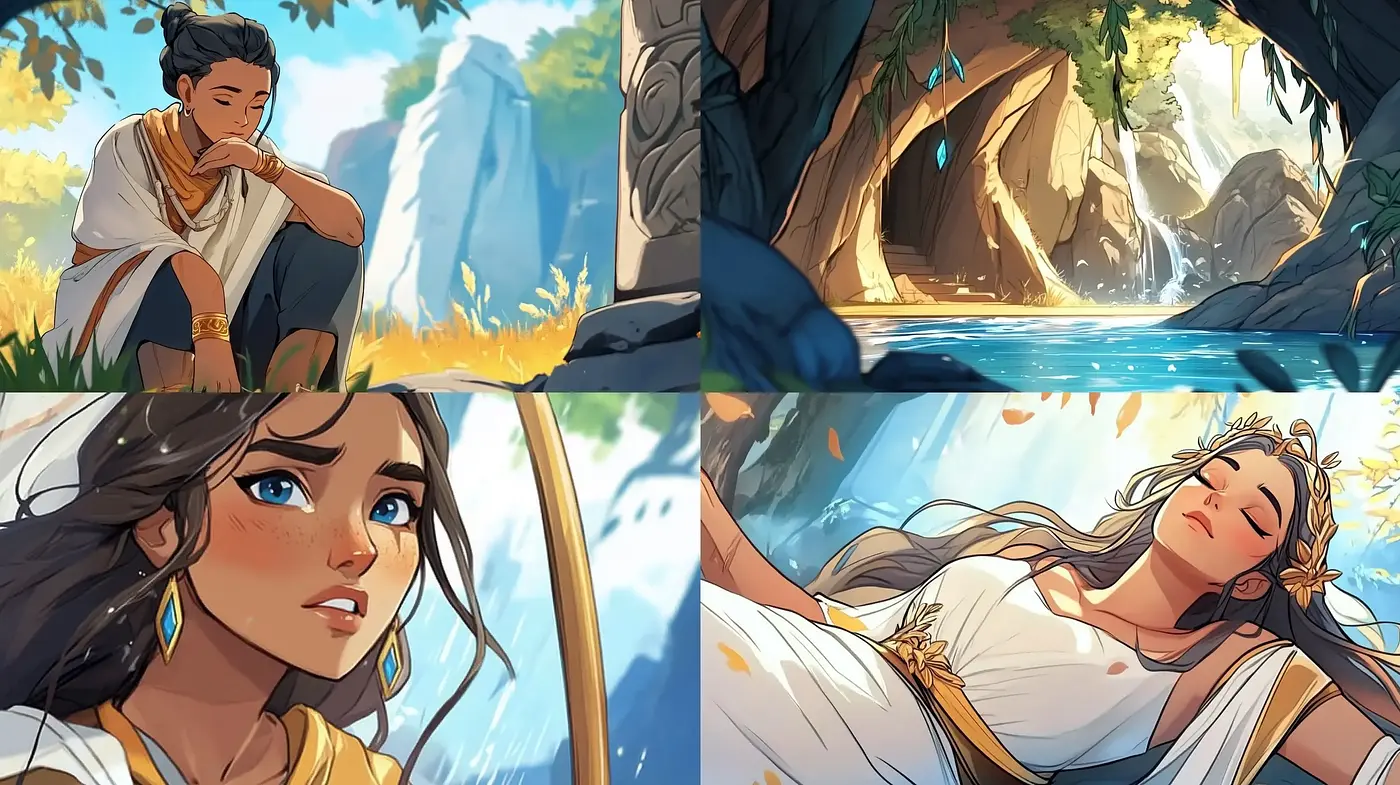 Serene Storybook Illustration in Sunlit Pastels - Midjourney sref style