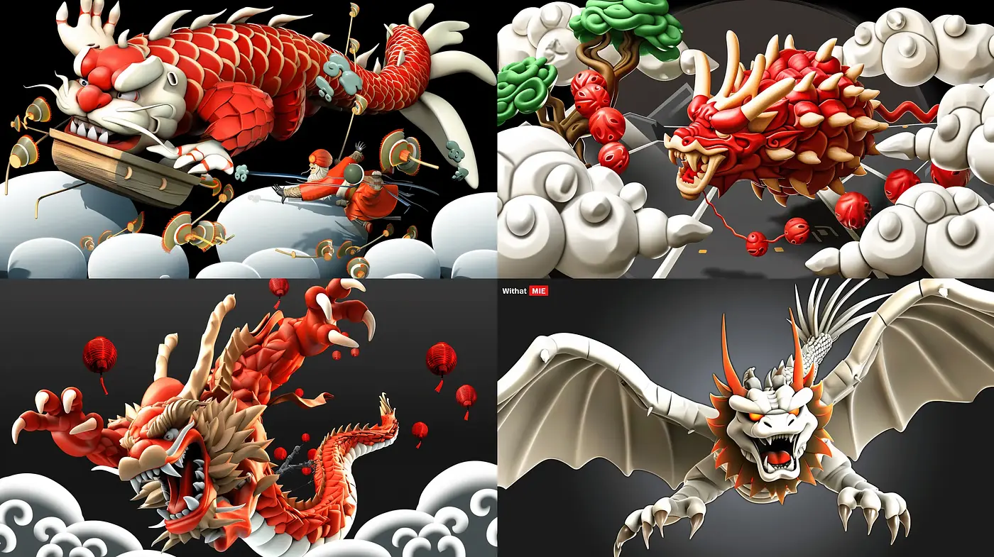 Dynamic Fantasia: A Vivid Fusion of Eastern Mythology in Digital Art - Midjourney sref style