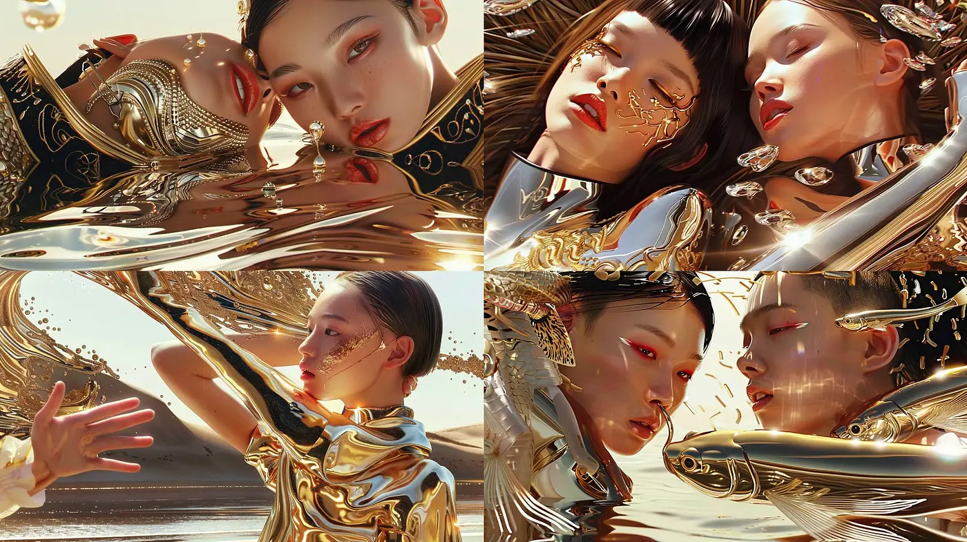 Gilded Elegance: A Fusion of Baroque Opulence with Futuristic Sensibilities - Midjourney sref style