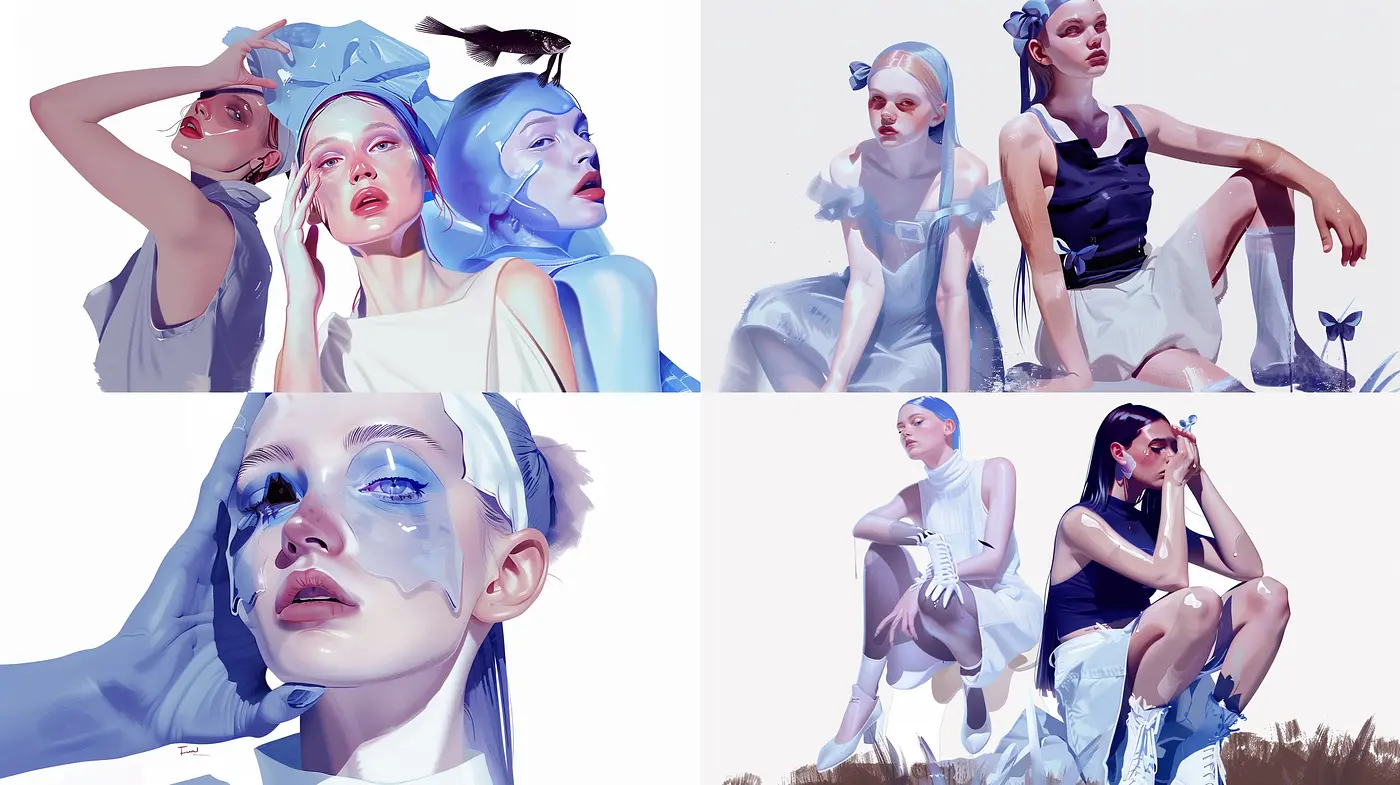 Ethereal Monochromatic Dreamscape with a Surrealist Touch - Midjourney sref style