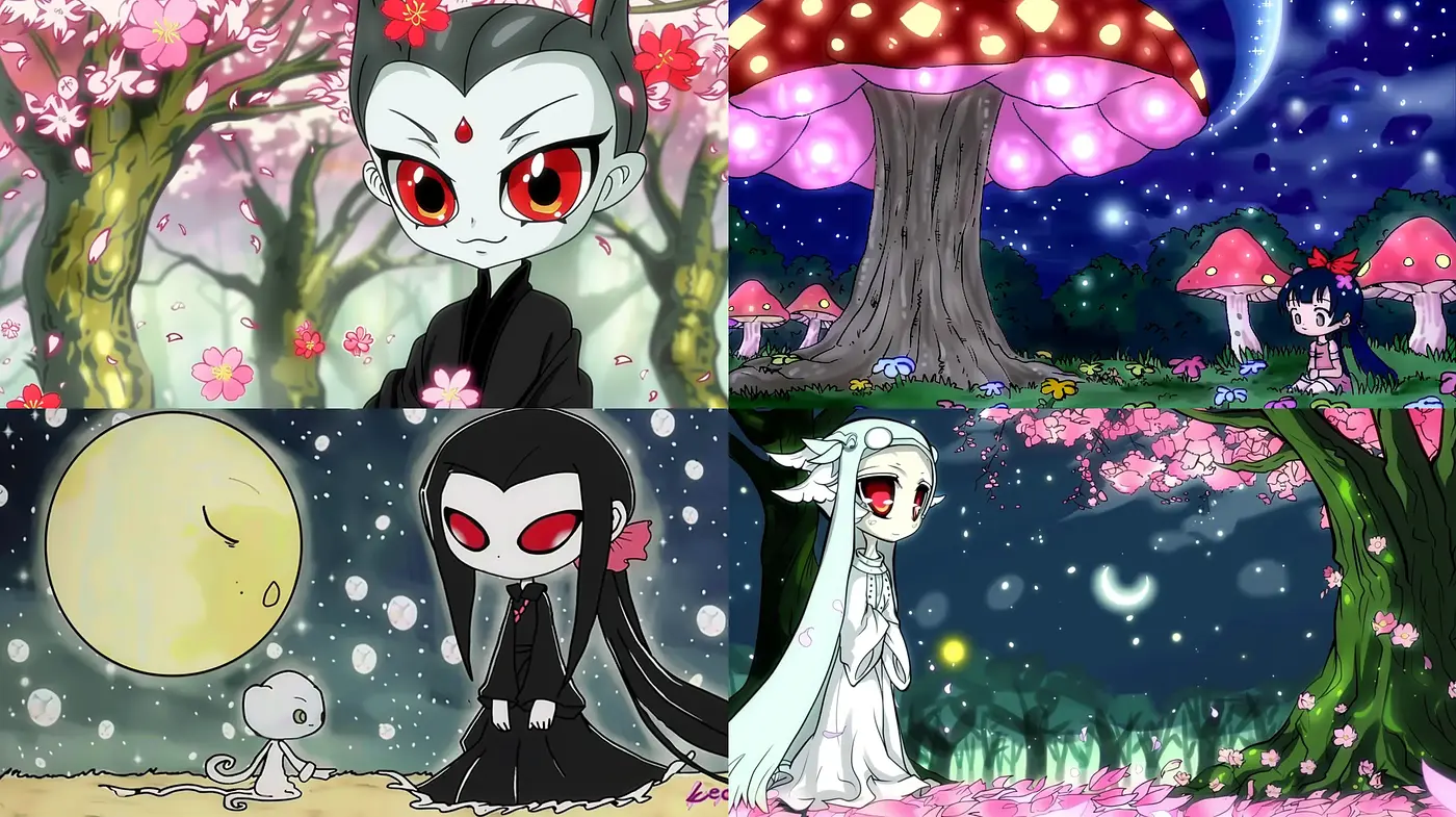 Enchanted Whimsy: A Magical Anime-Inspired Dreamworld - Midjourney sref style