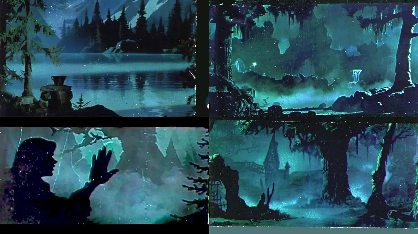 Ethereal Nocturnal Dreamscape in Monochromatic Tones - Midjourney sref style
