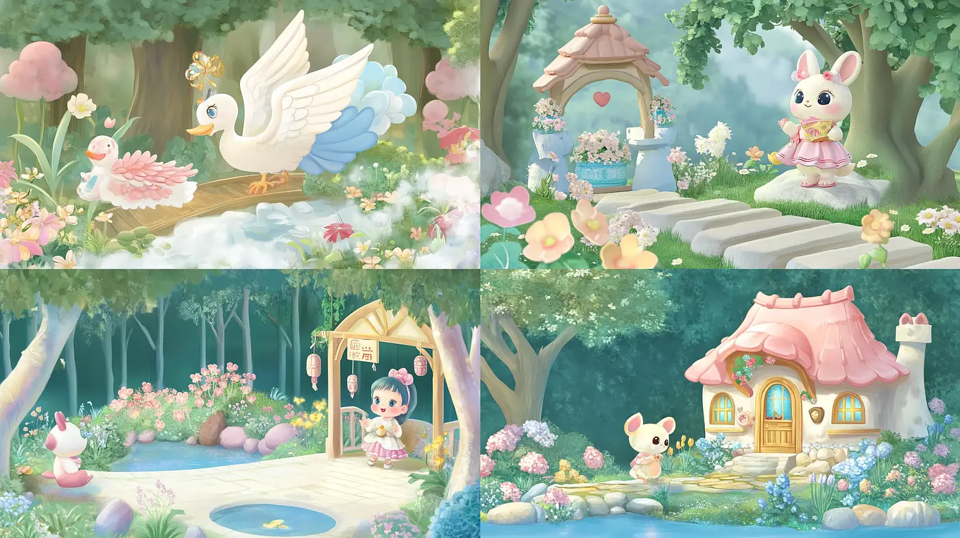 Enchanted Pastel Dreamscape: A Soothing Blend of Soft Hues and Whimsical Imagery - Midjourney sref style