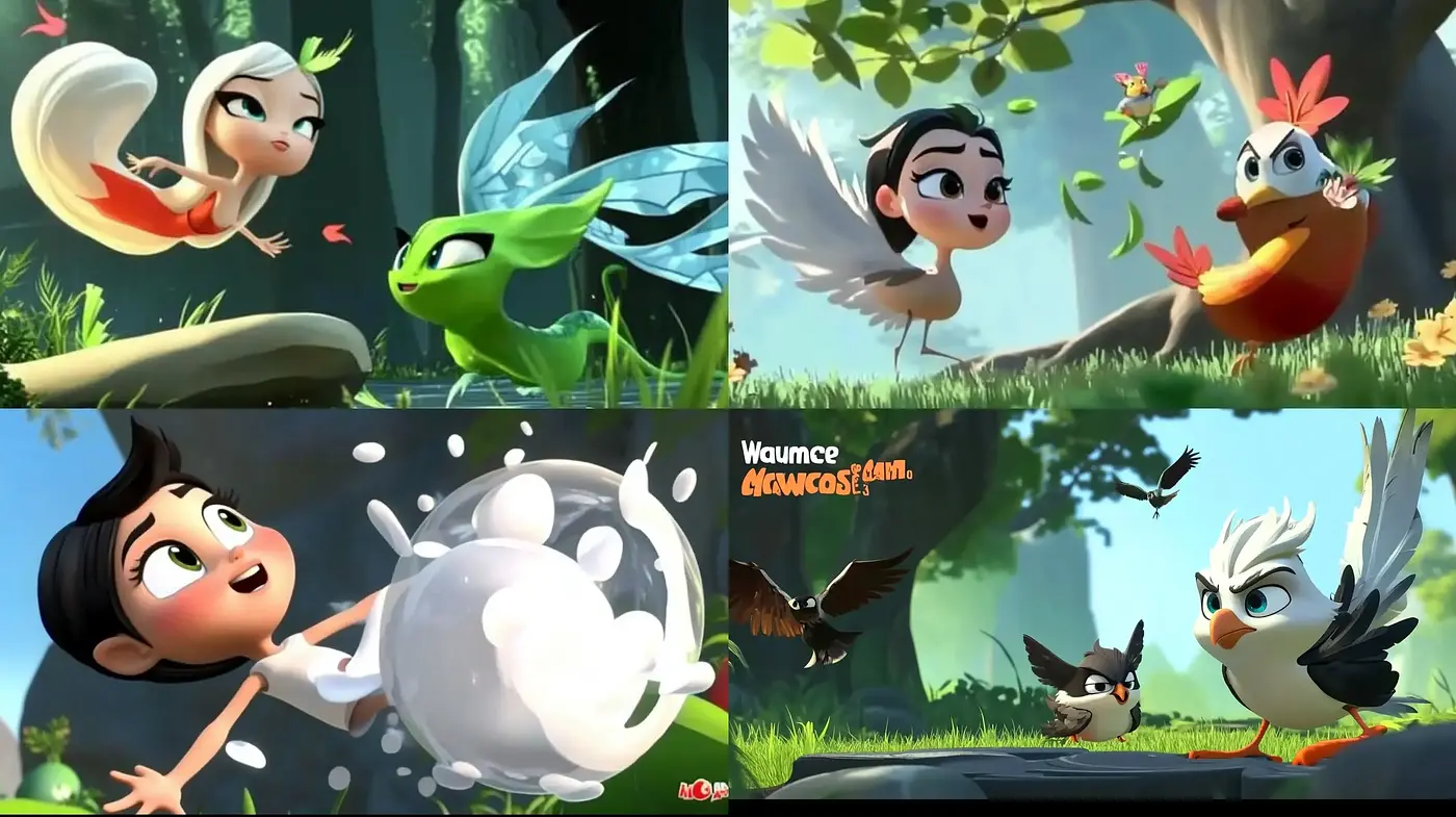 Whimsical Forest Animation: Lively and Expressive Character Design - Midjourney sref style