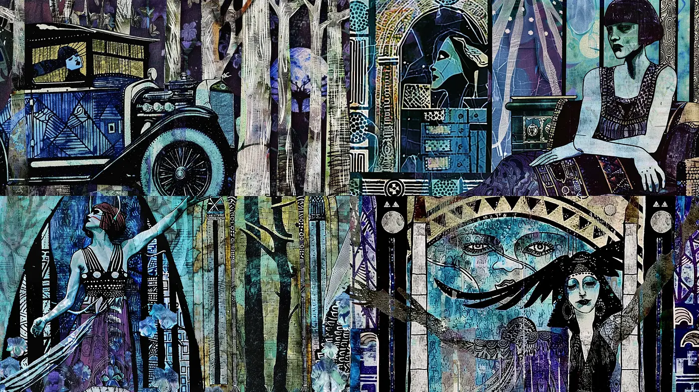 Ethereal Art Deco Fusion with Surrealist Overtones - Midjourney sref style