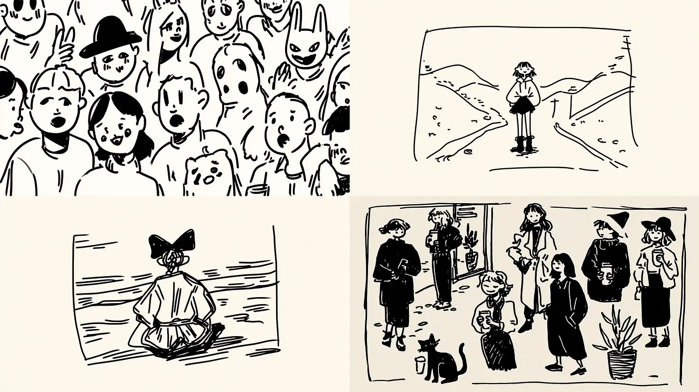 Whimsical Illustrative Style with Minimalist Charm - Midjourney sref style