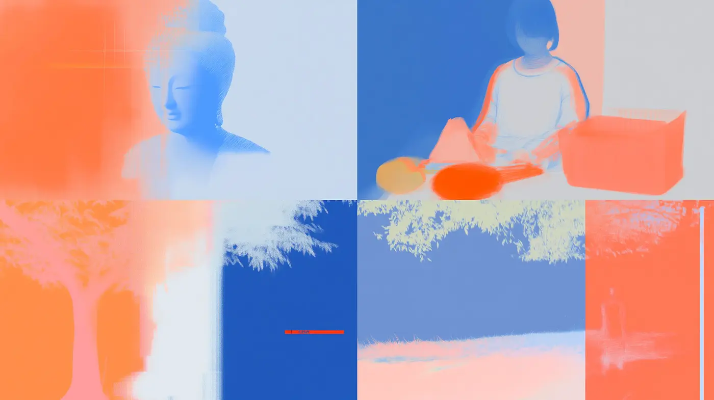 Ethereal Hues of Serenity: A Surrealist Composite - Midjourney sref style