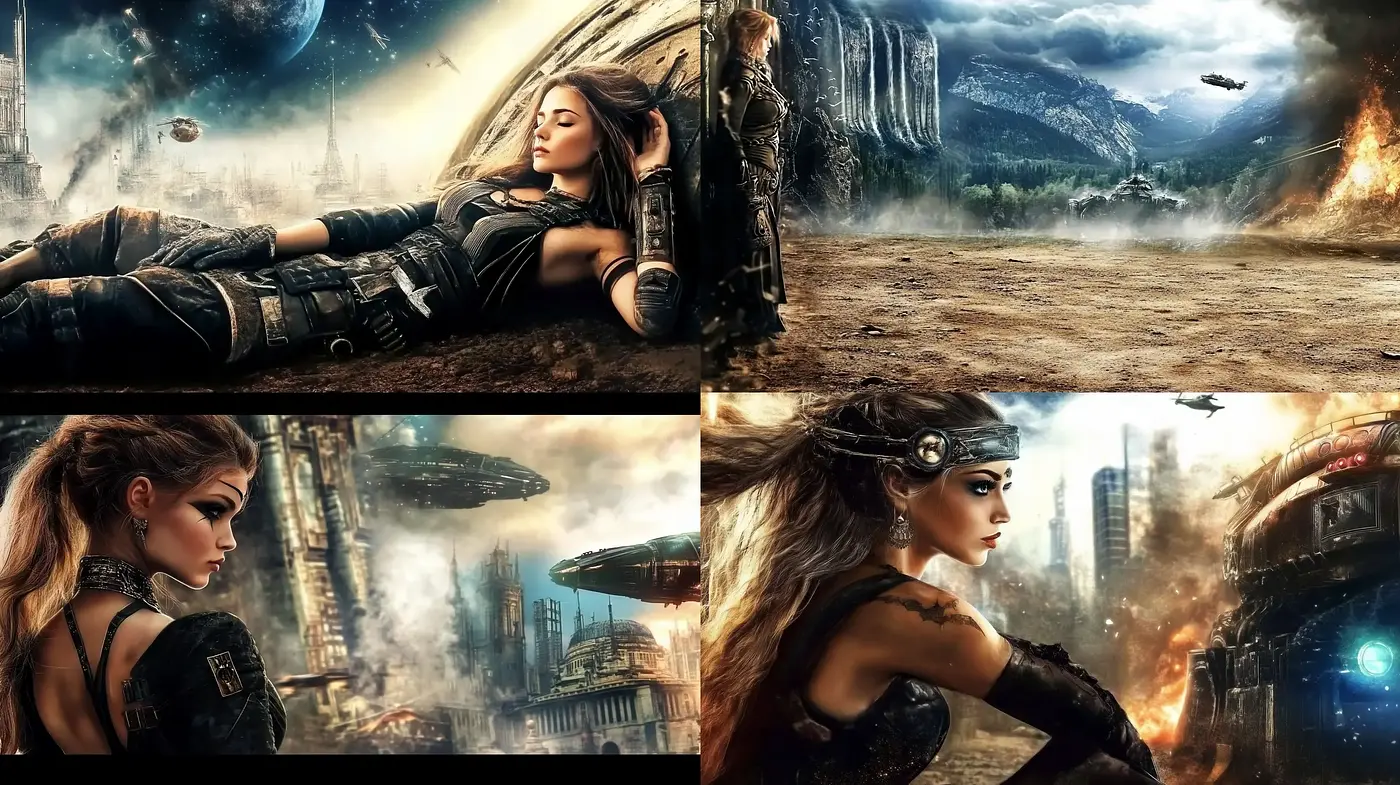 Post-Apocalyptic Elegance with Sci-Fi Fantasy Overtones - Midjourney sref style