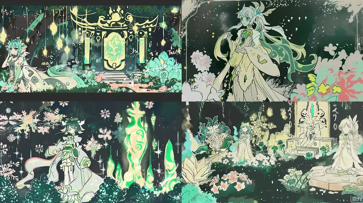 Enchanted Ethereal Gardens: A Fantastical Fusion of Nature and Magic - Midjourney sref style