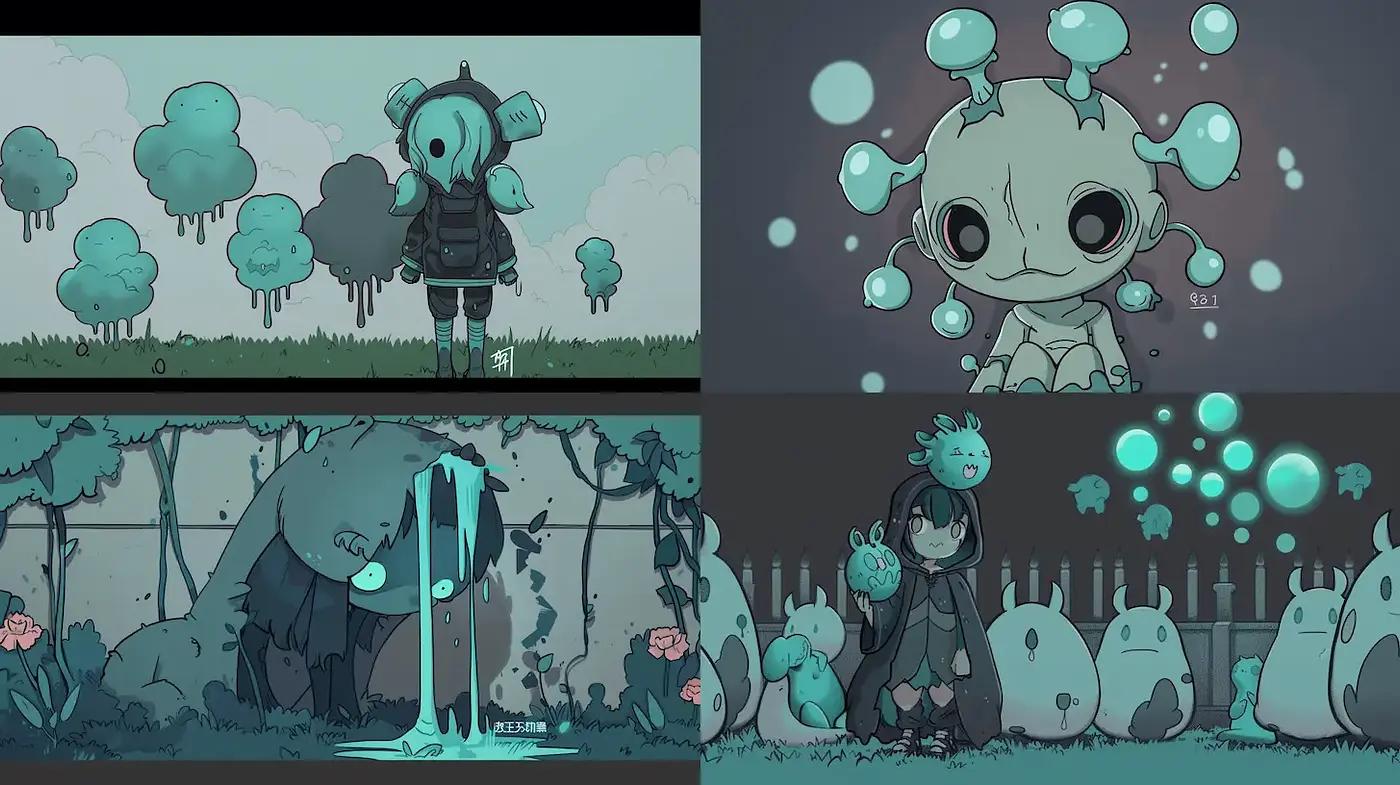Whimsical Characters in a Surreal, Muted Color Palette - Midjourney sref style