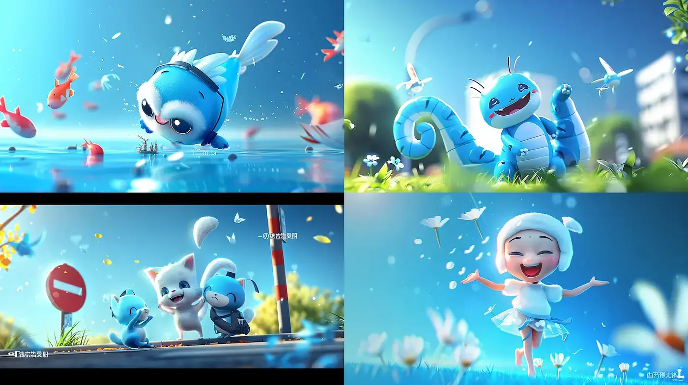 Playful and Whimsical Digital Art with a Soft, Dreamy Aesthetic - Midjourney sref style