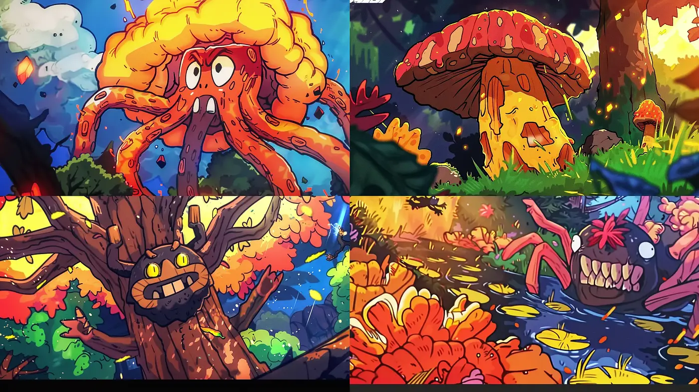 Whimsical Nature Portraits with Vivid Storybook Aesthetics - Midjourney sref style
