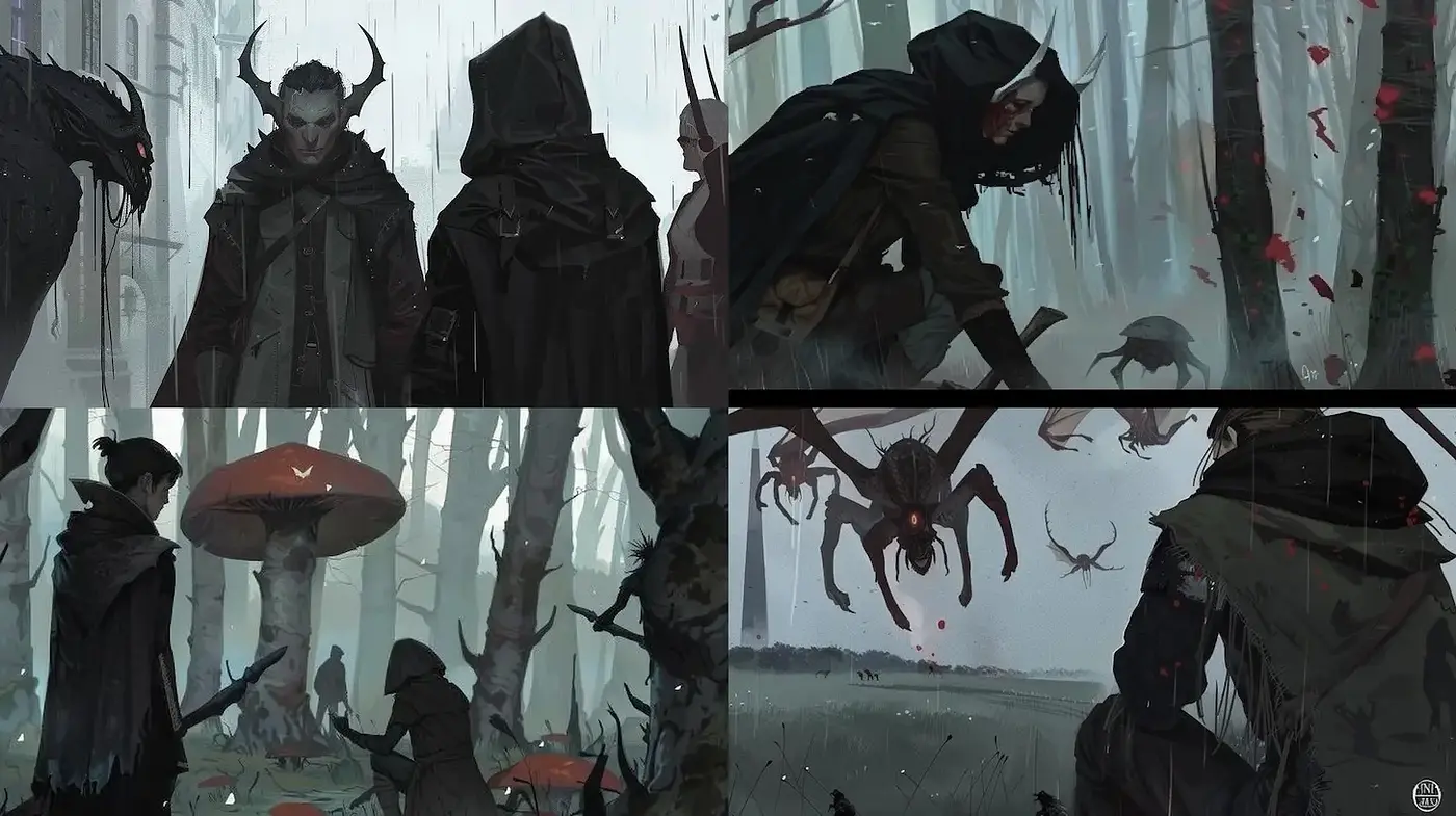 Mysterious Forest Aesthetics with Dark Fantasy Elements - Midjourney sref style