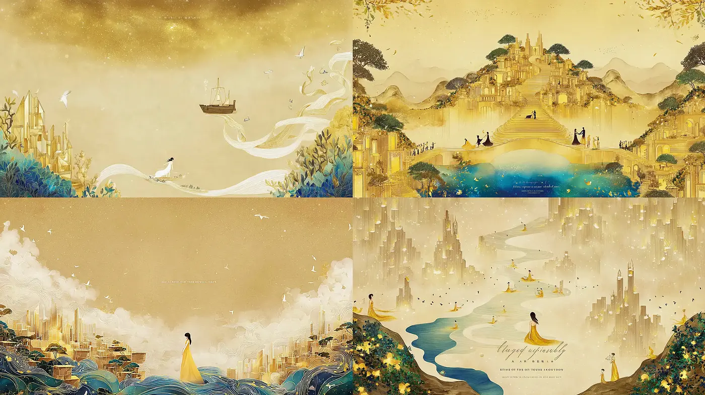 Dreamlike and Harmonious Aesthetic with Subtle Richness - Midjourney sref style