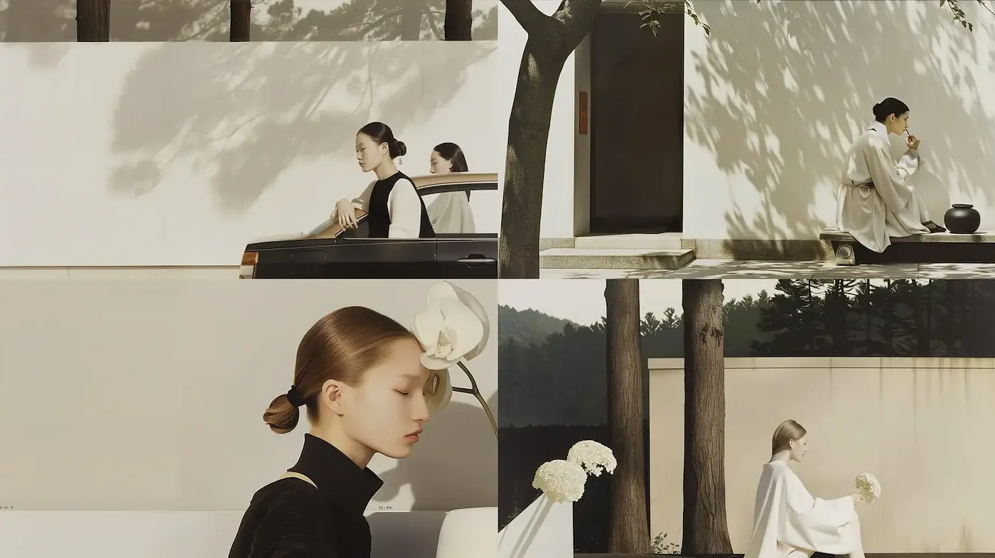 Harmonious Blend of Minimalism and Soft Elegance with a Hint of Artistic Inspiration - Midjourney sref style