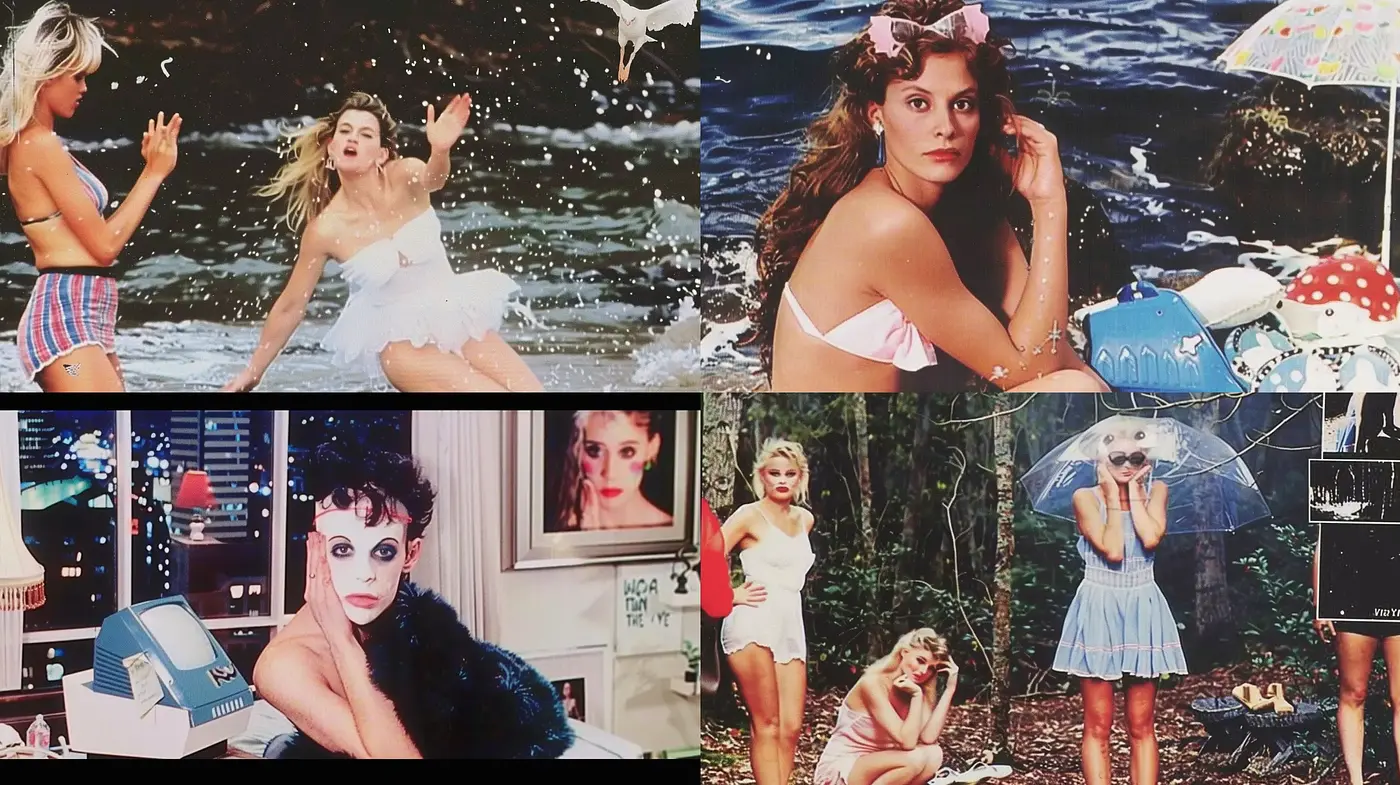 Retro Nostalgic Collage with Satin Hues and Surreal Undertones - Midjourney sref style